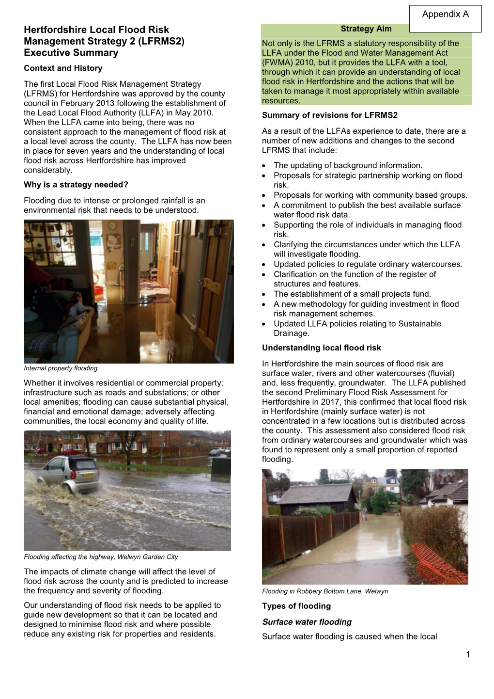 Hertfordshire Local Flood Risk Management Strategy 2 (LFRMS2