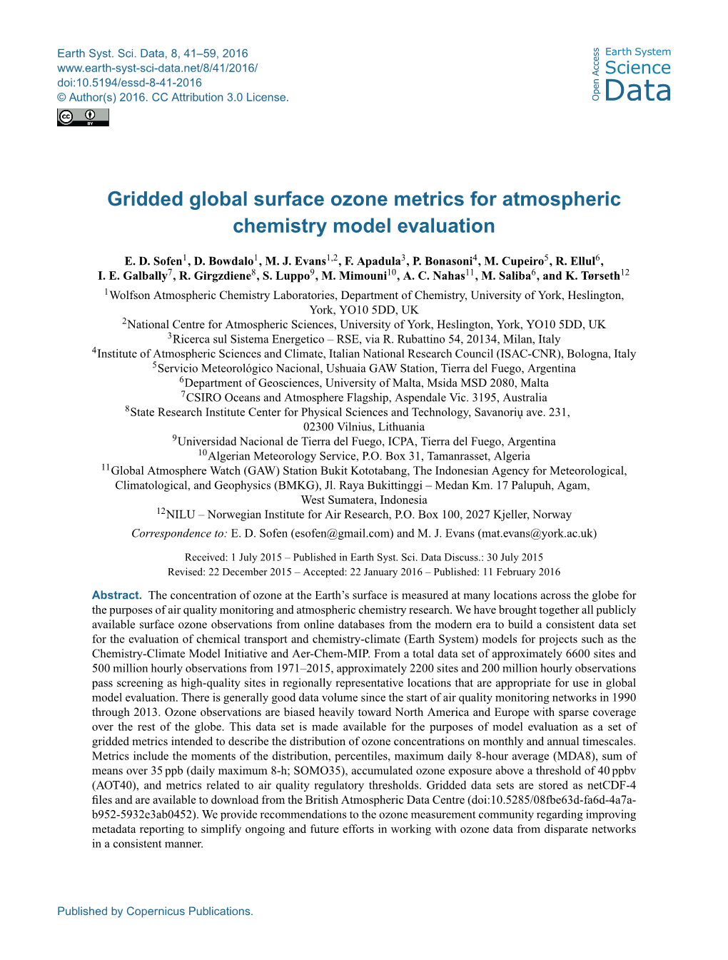 Gridded Global Surface Ozone Metrics for Atmospheric Chemistry Model Evaluation