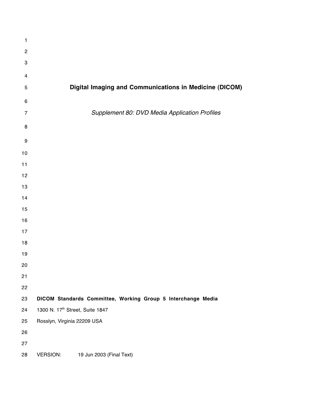 (DICOM) Supplement 80: DVD Media Application Profiles