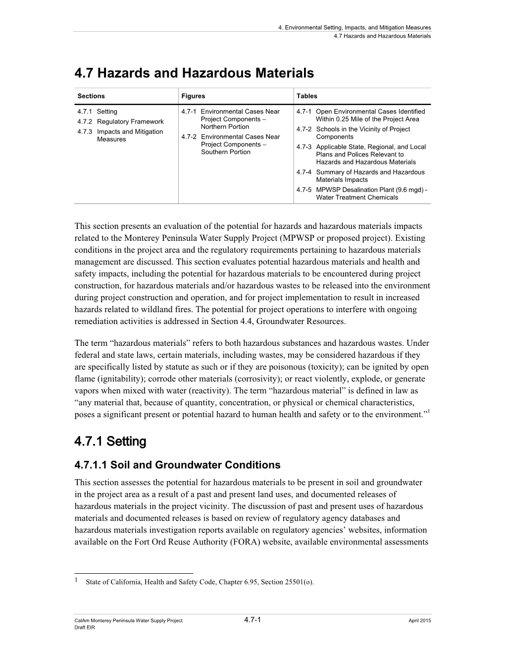 Calam Monterey Peninsula Water Supply Project Draft