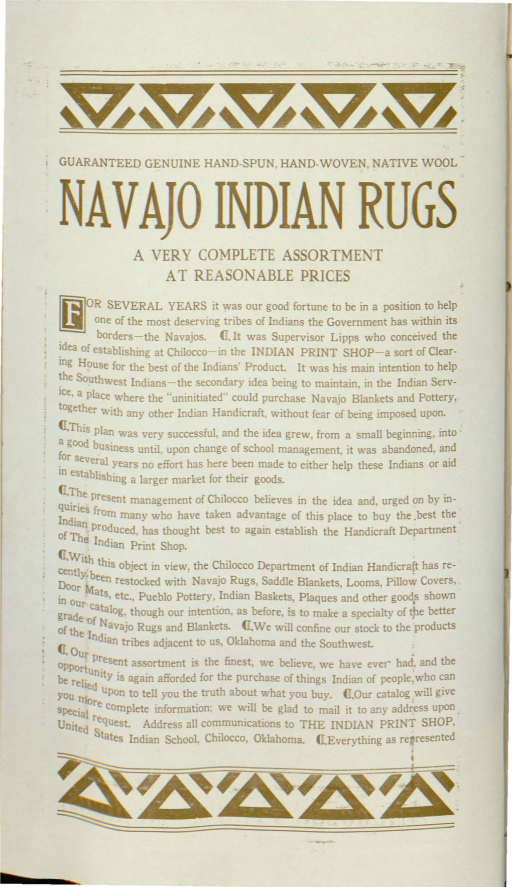 Navajo Indian Rugs a Very Complete Assortment a T Reasonable Prices