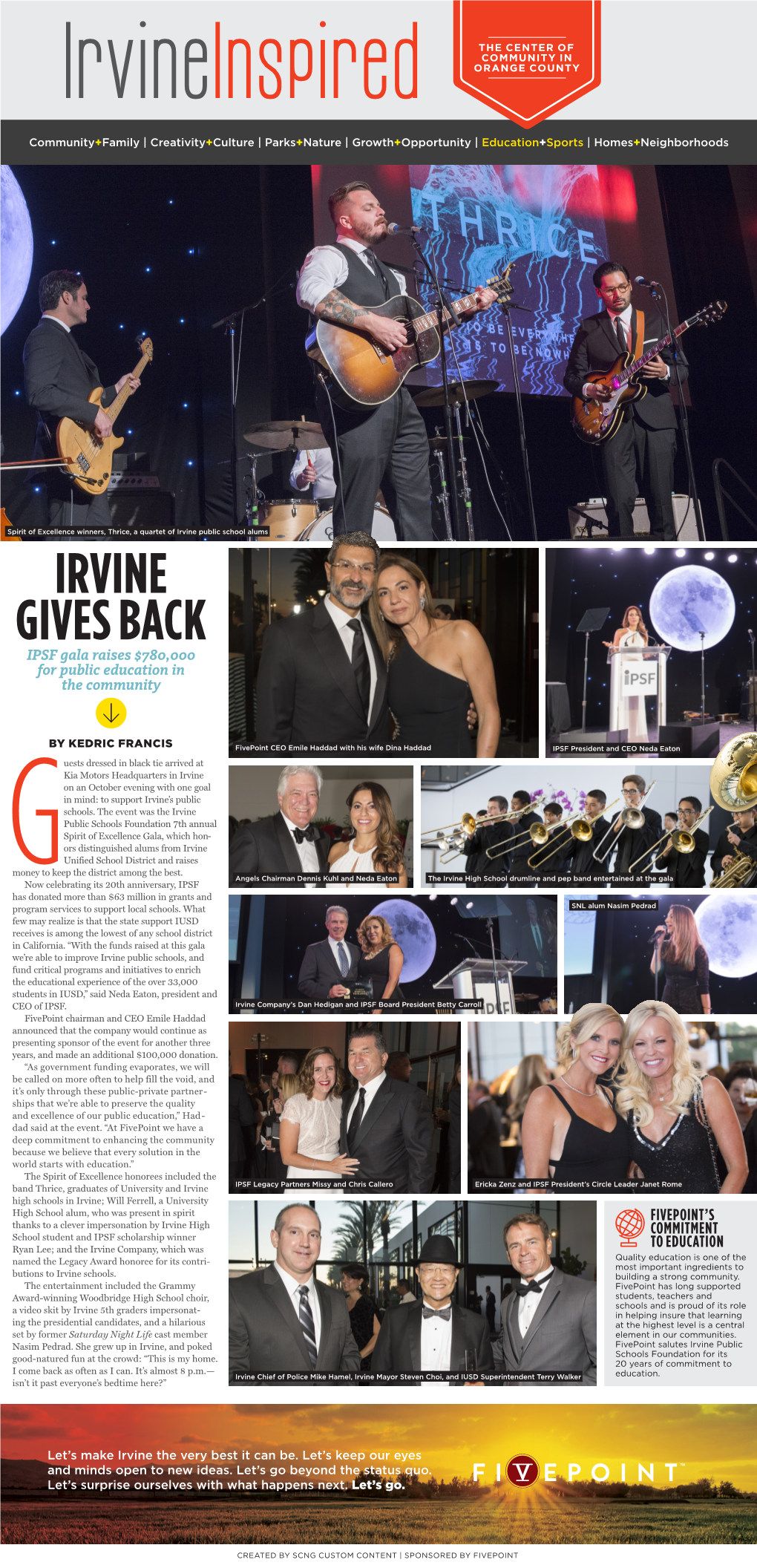 IRVINE GIVES BACK IPSF Gala Raises $780,000 for Public Education in the Community