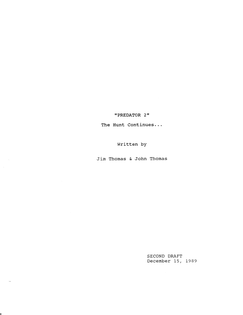 Predator 2 Script