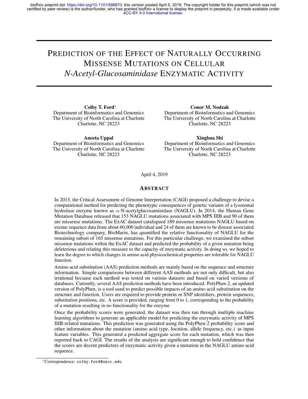 Prediction of the Effect of Naturally Occurring Missense Mutations On