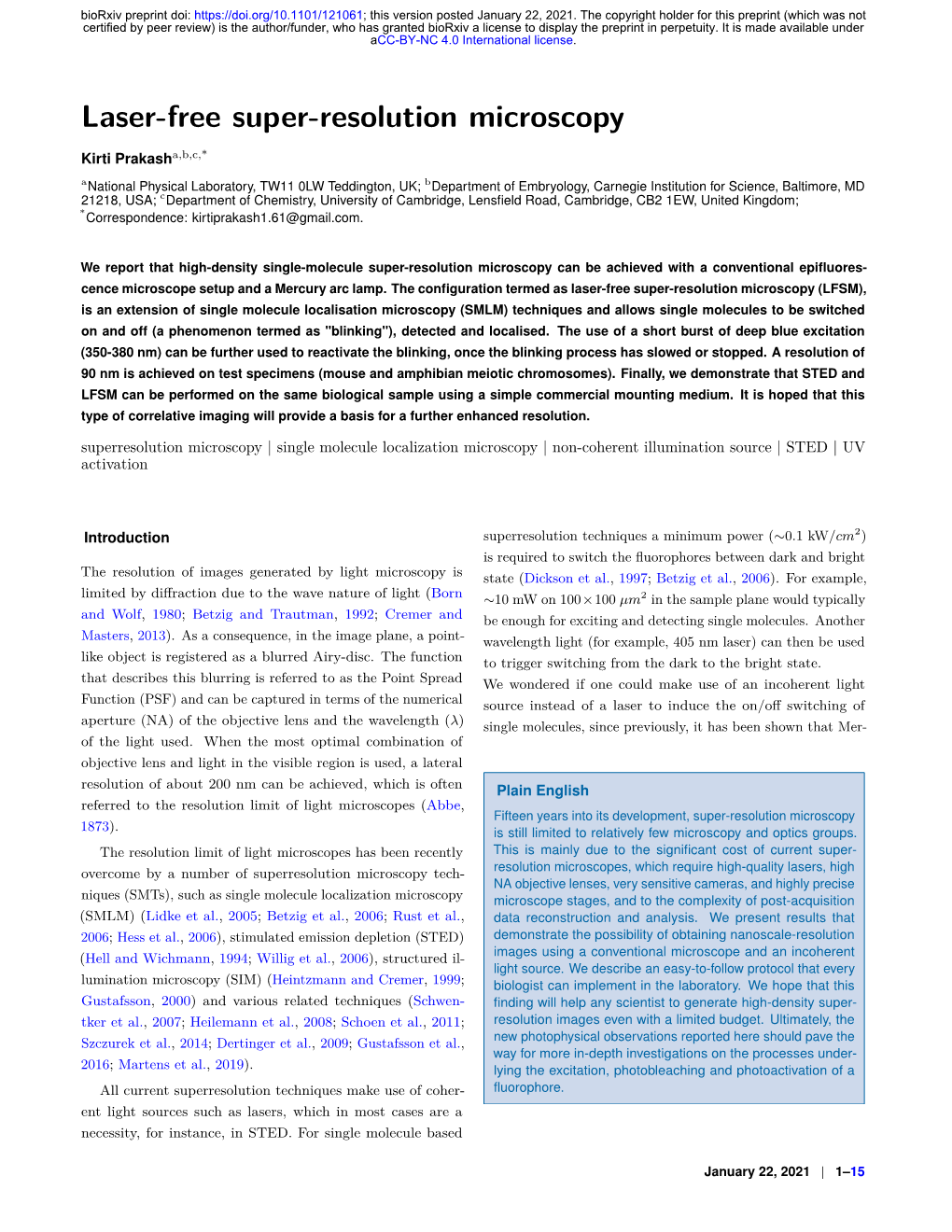 Laser-Free Super-Resolution Microscopy