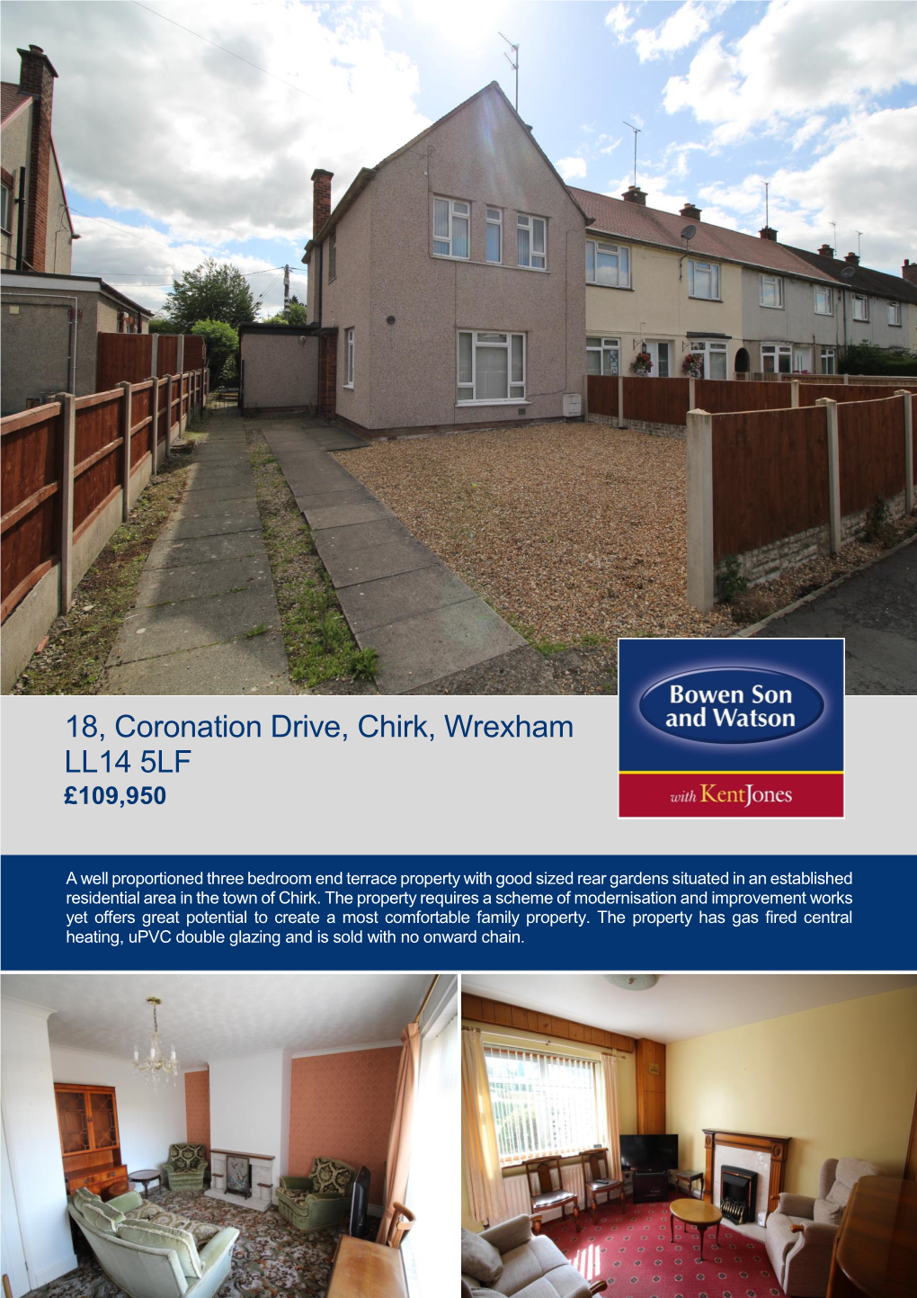 18, Coronation Drive, Chirk, Wrexham LL14 5LF £109,950