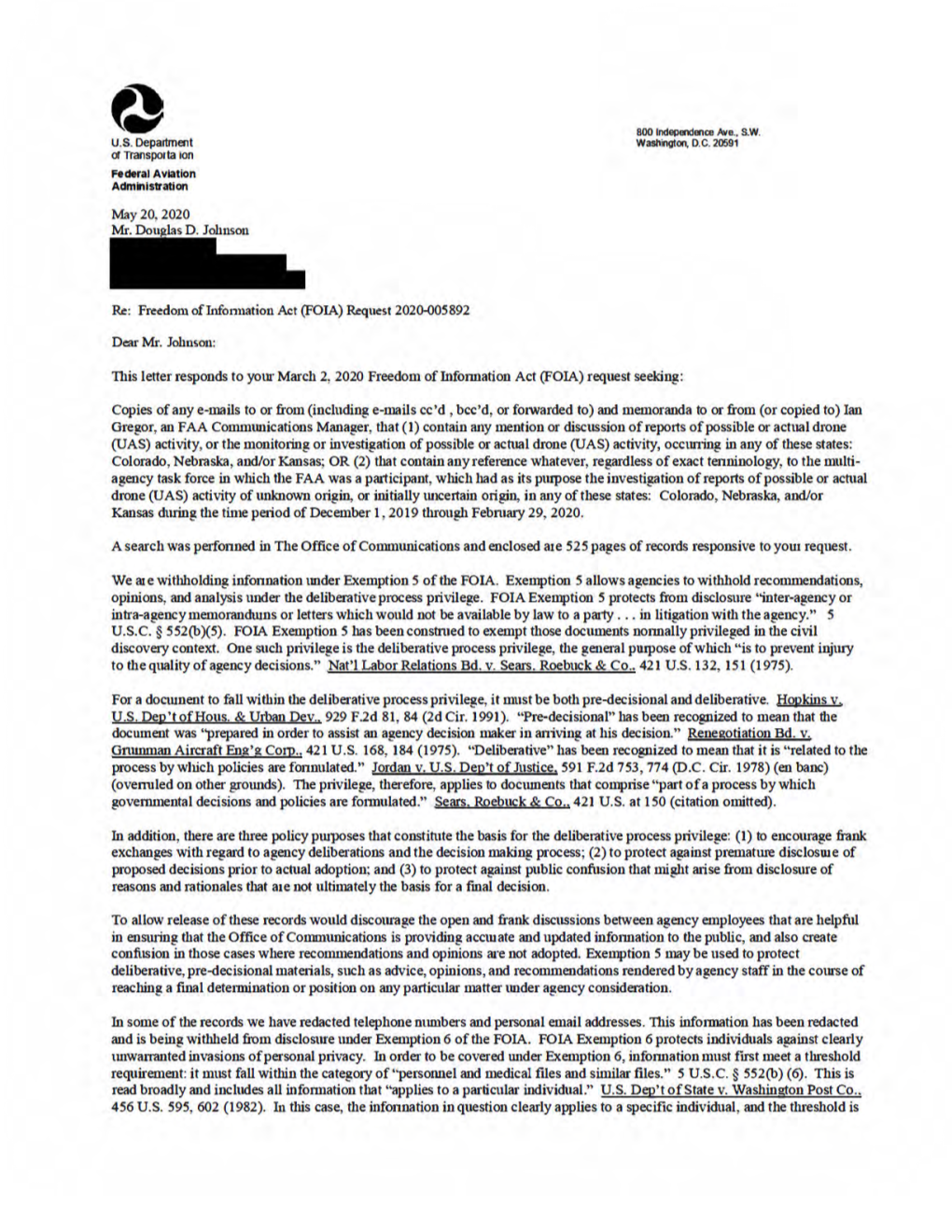 Gardner Statement on Heavy Drone Activity in Eastern Colorado Date: Thursday, January 2, 2020 10:50:00 AM