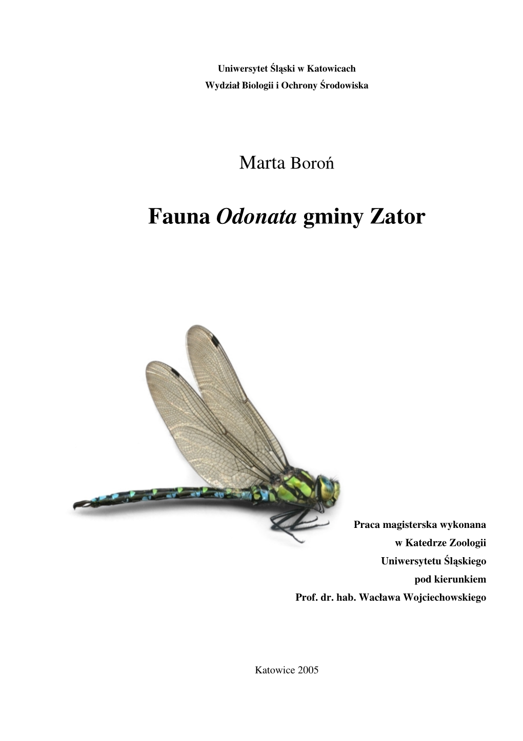 Fauna Odonata Gminy Zator