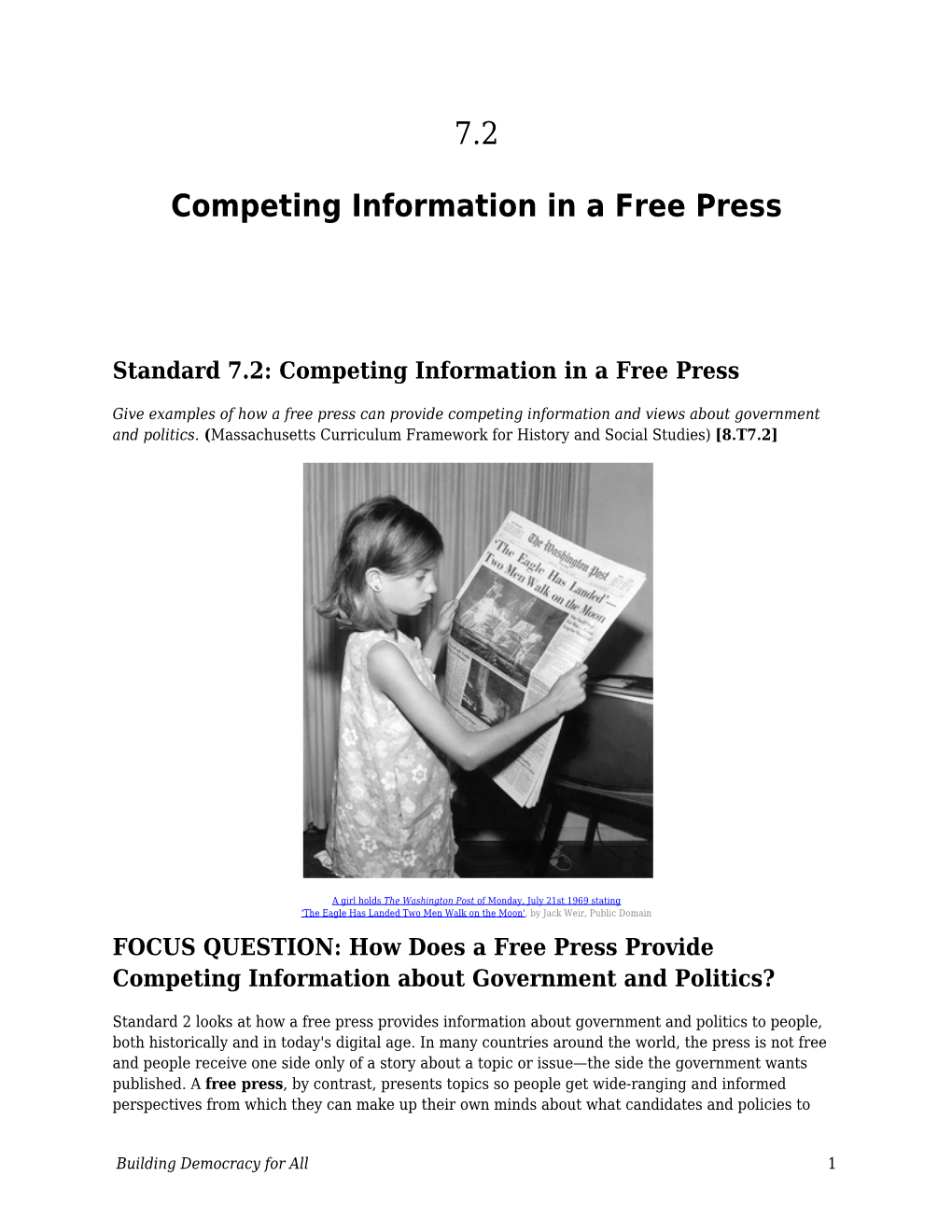 Competing Information in a Free Press