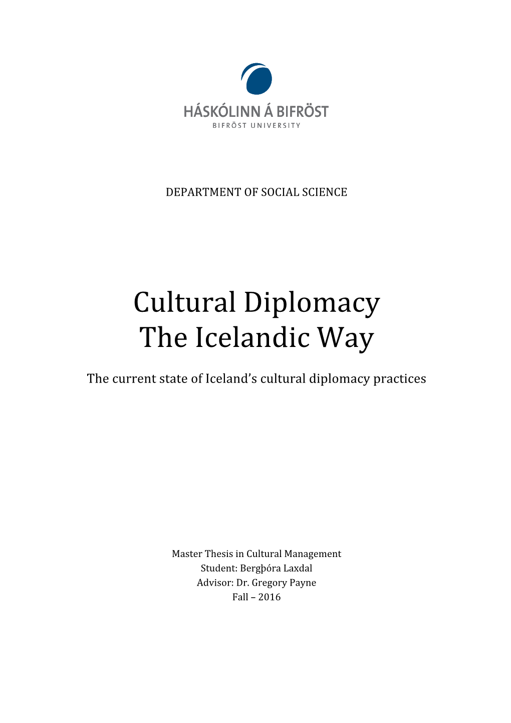 Cultural Diplomacy the Icelandic Way