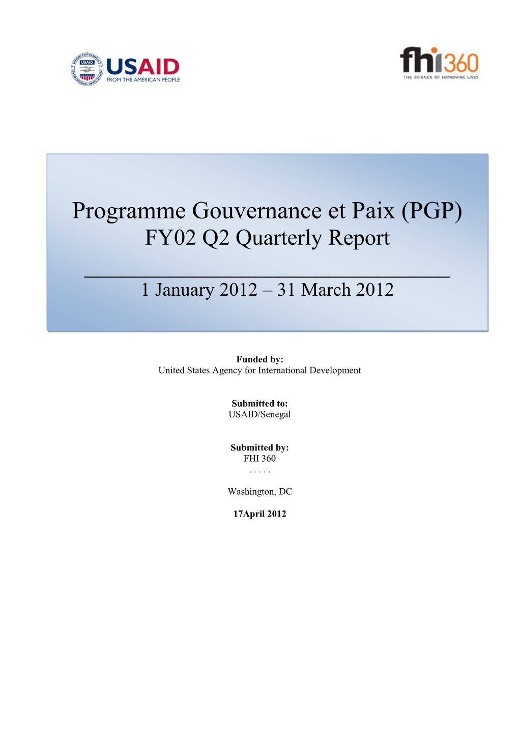 Programme Gouvernance Et Paix (PGP)