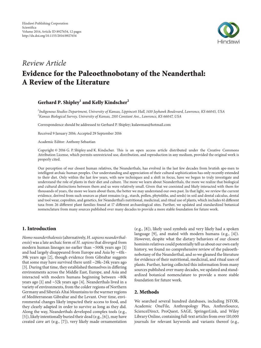 Evidence for the Paleoethnobotany of the Neanderthal: a Review of the Literature