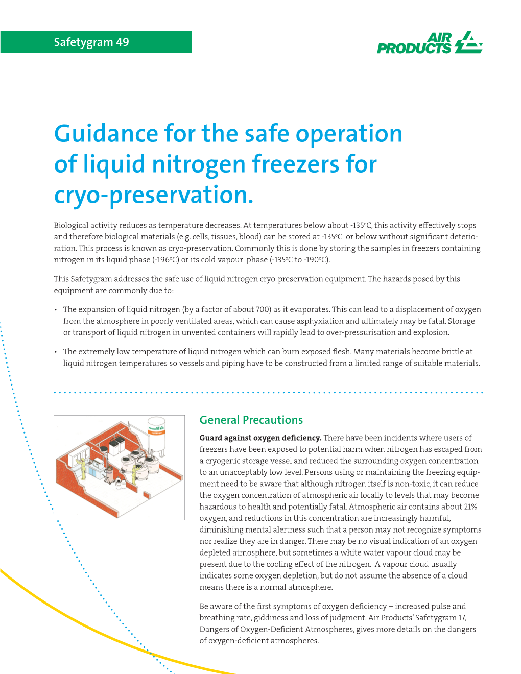 Guidance for the Safe Operation of Liquid Nitrogen Freezers for Cryo-Preservation