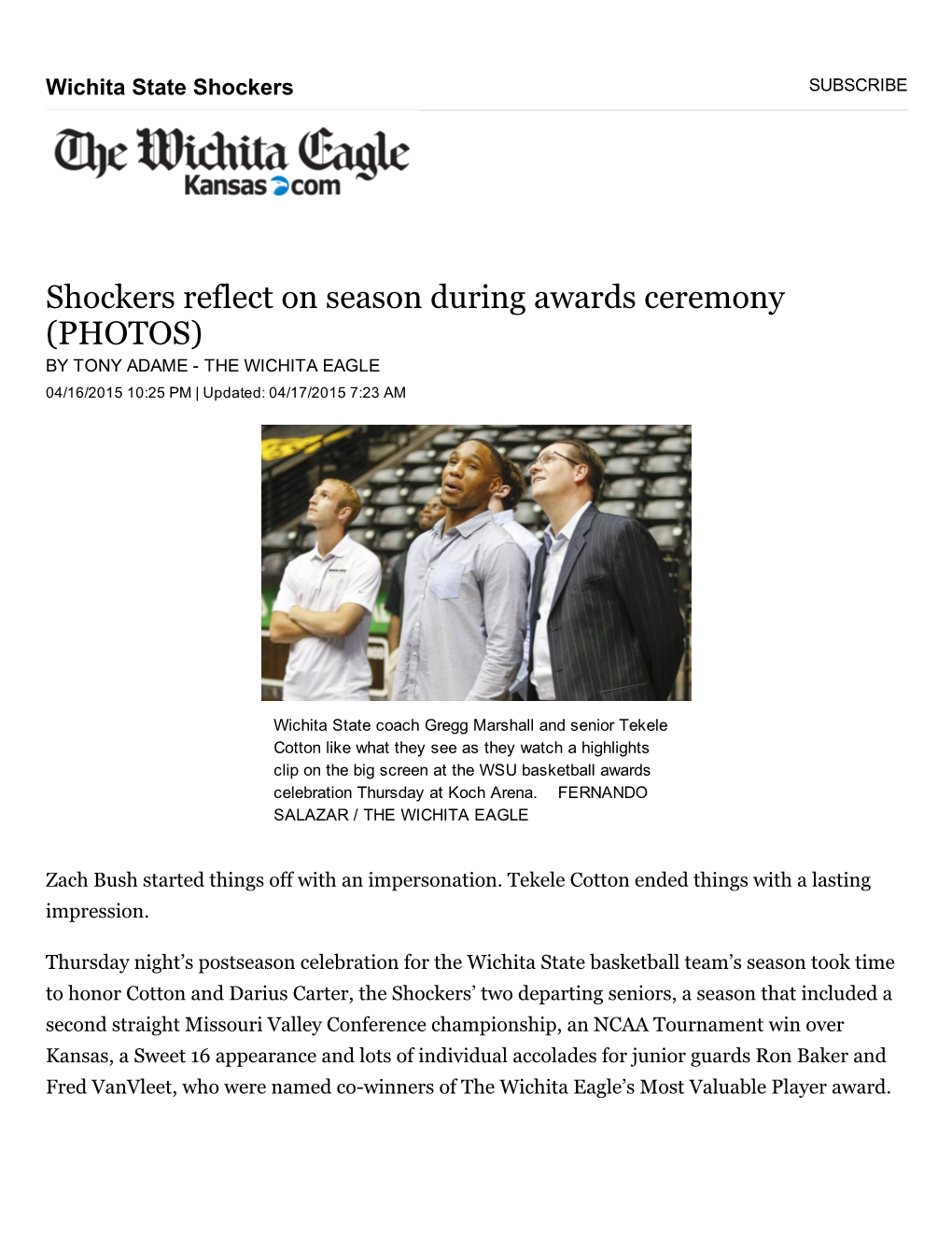 Shockers Reflect on Season During Awards Ceremony (PHOTOS) | the Wichita Eagle the Wichita Eagle