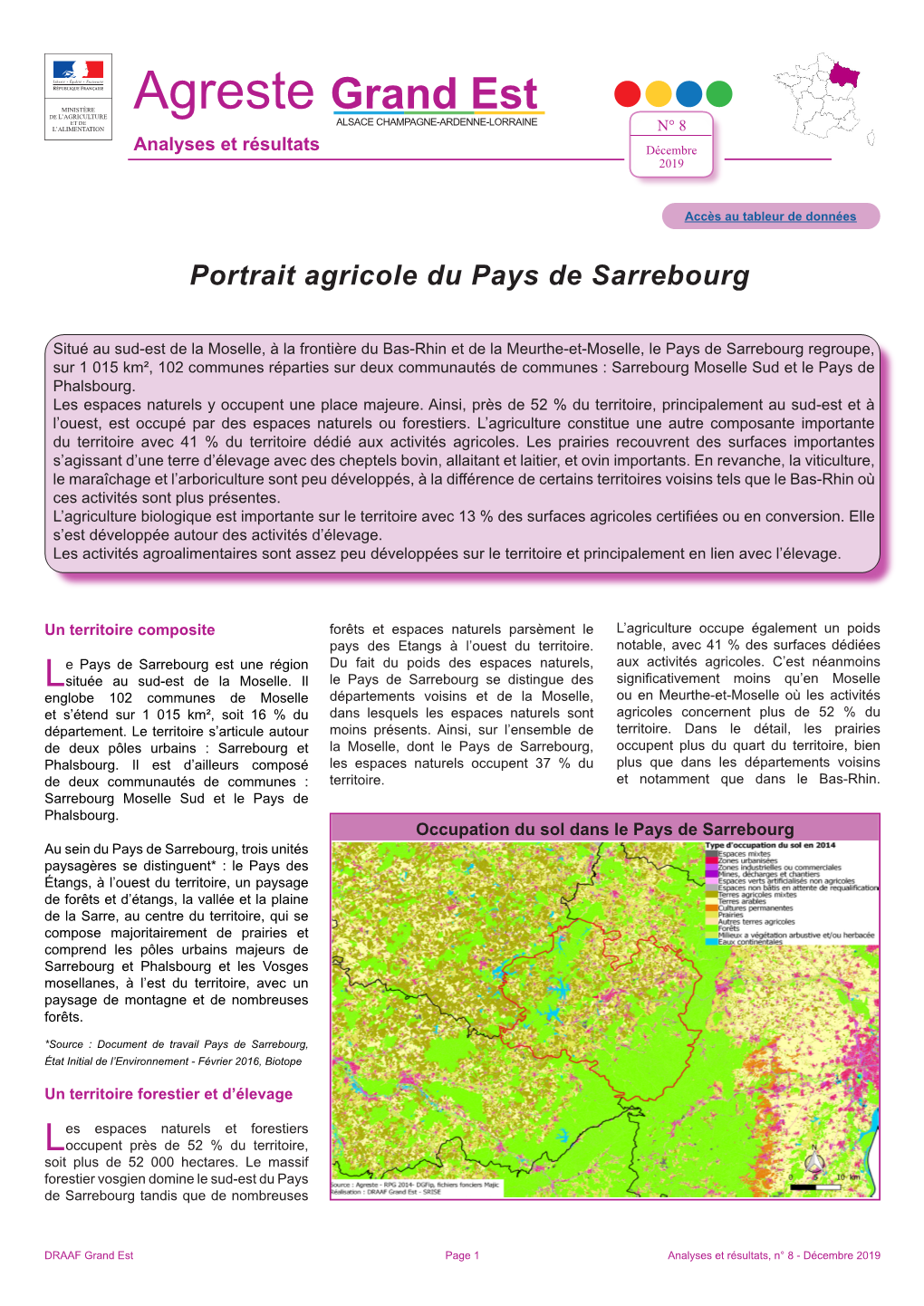 Portrait Agricole Du Pays De Sarrebourg