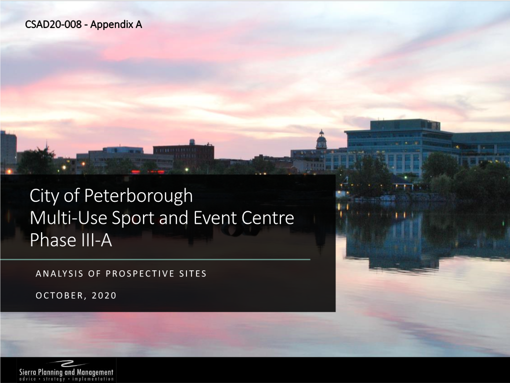 City of Peterborough Multi-Use Sport and Event Centre Phase III-A