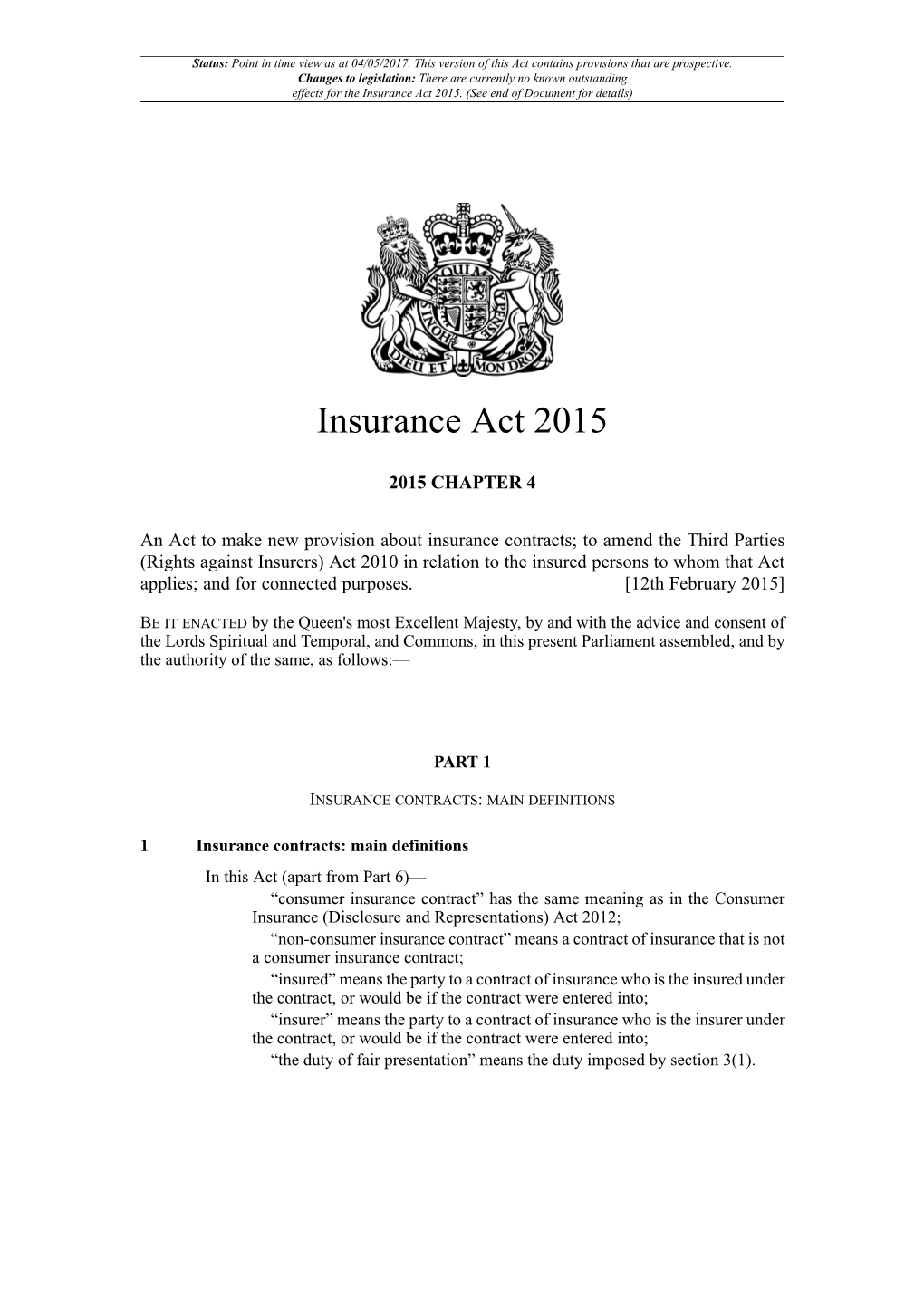 Insurance Act 2015