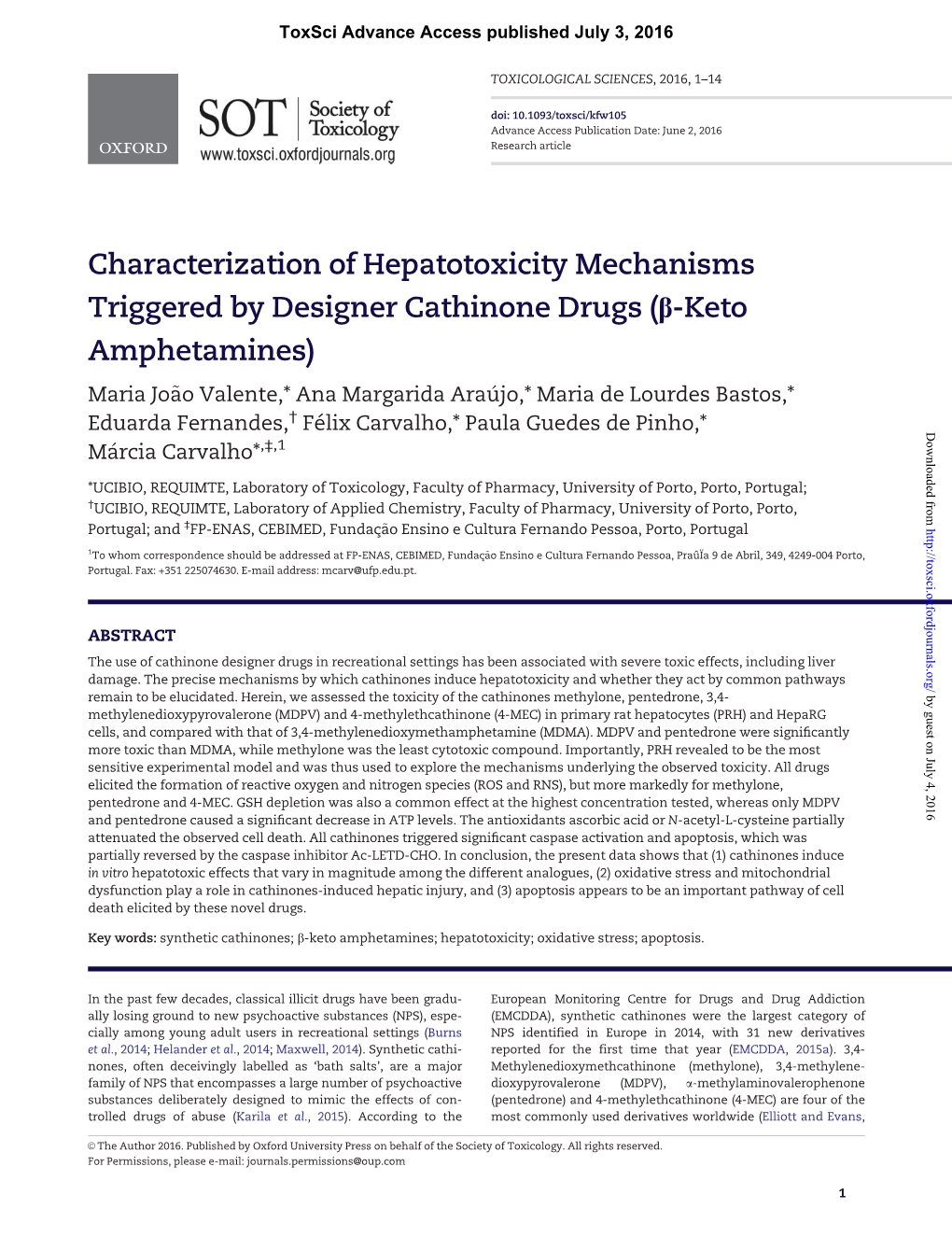 Characterization of Hepatotoxicity Mechanisms Triggered by Designer Cathinone Drugs