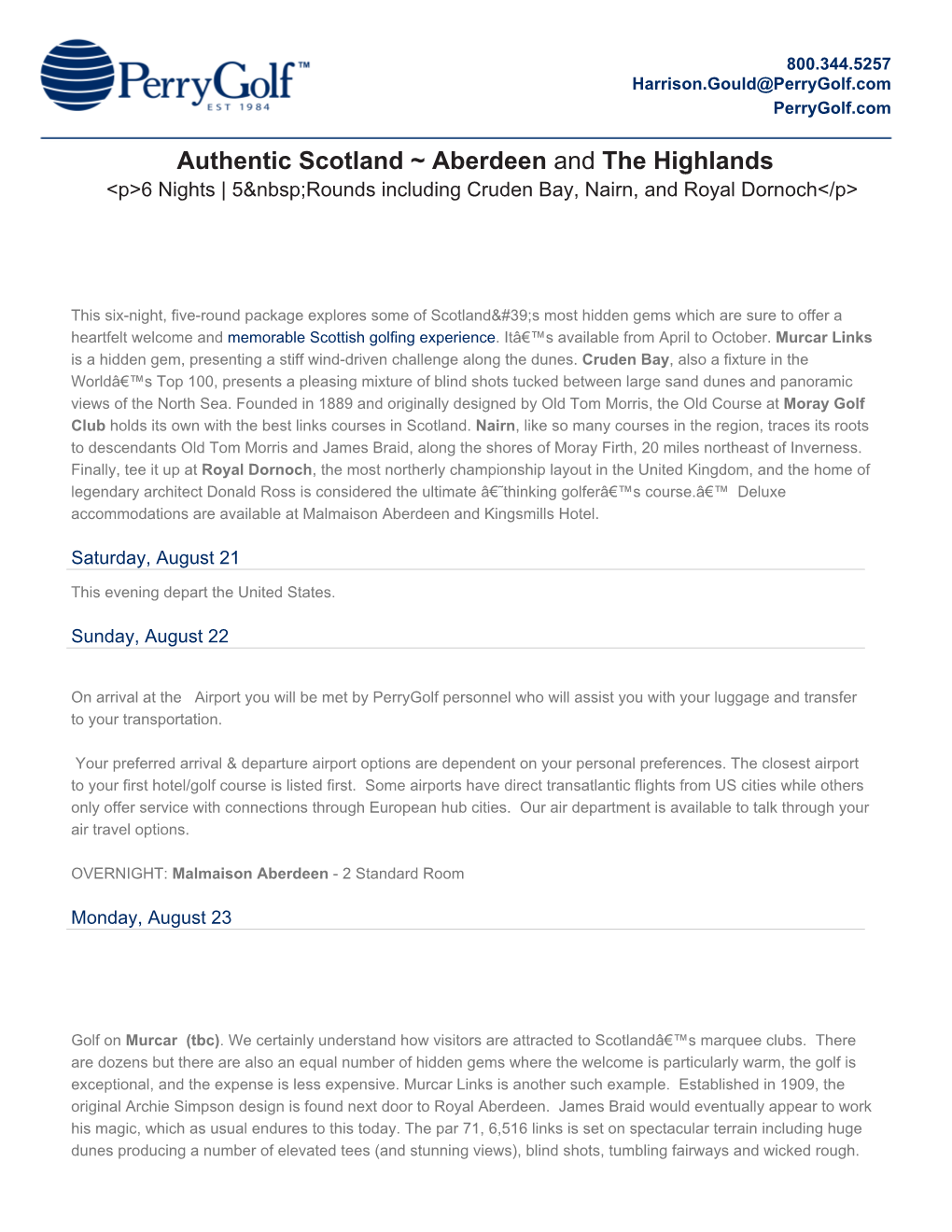 Authentic Scotland ~ Aberdeen and the Highlands