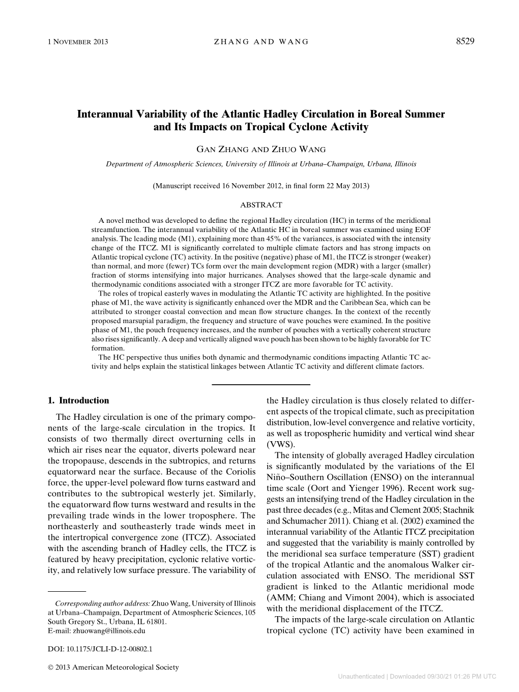 Interannual Variability of the Atlantic Hadley Circulation in Boreal Summer and Its Impacts on Tropical Cyclone Activity