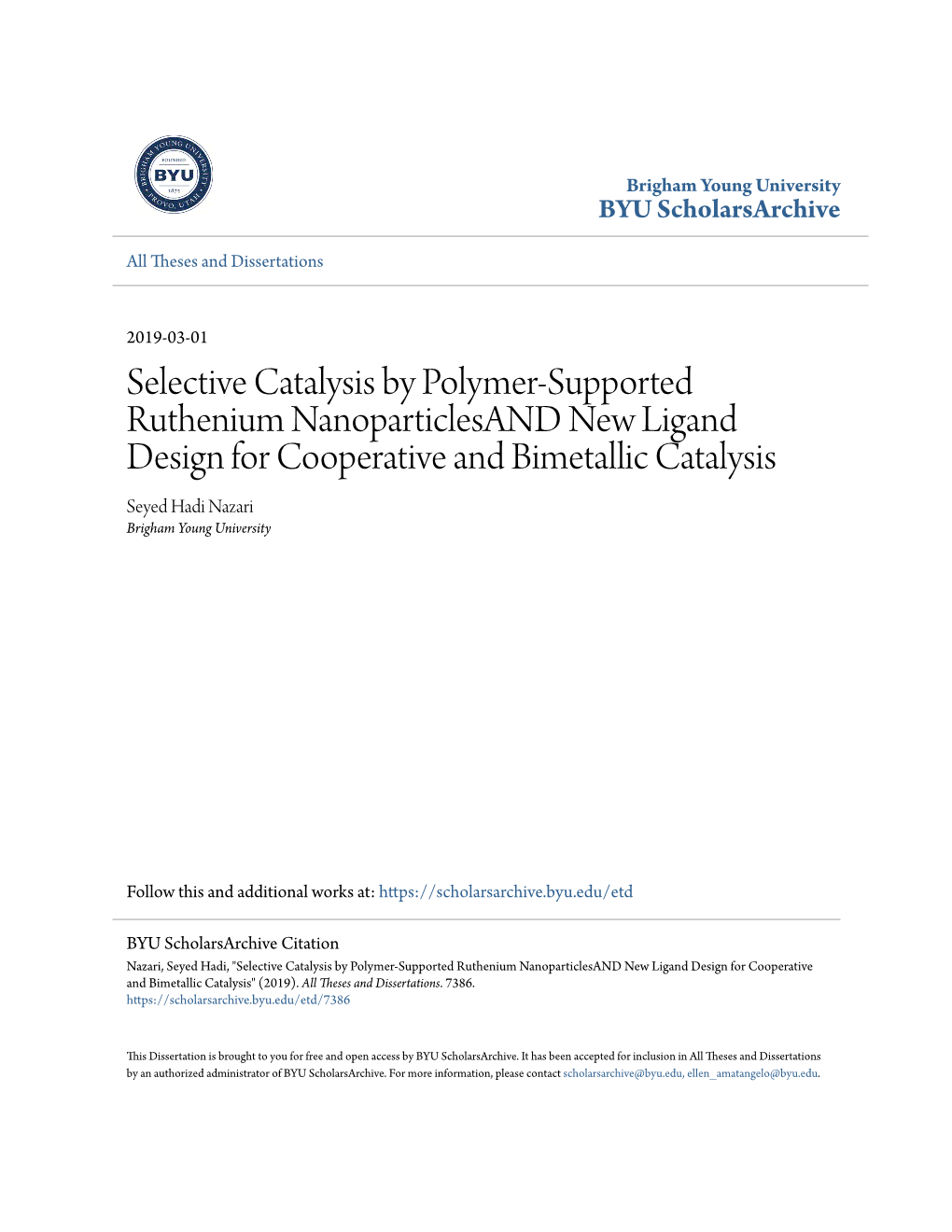 Selective Catalysis by Polymer-Supported Ruthenium