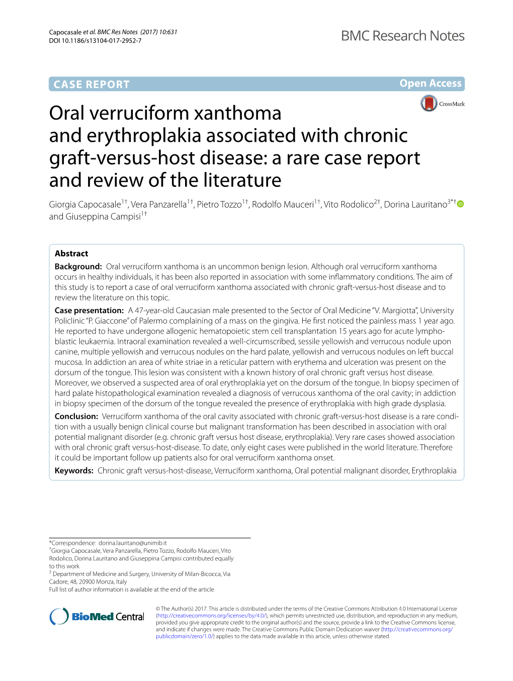 Oral Verruciform Xanthoma and Erythroplakia Associated With