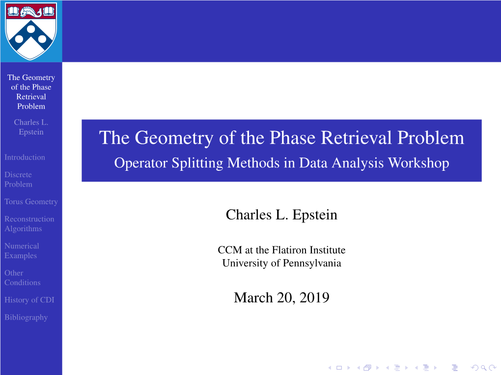 The Geometry of the Phase Retrieval Problem Charles L