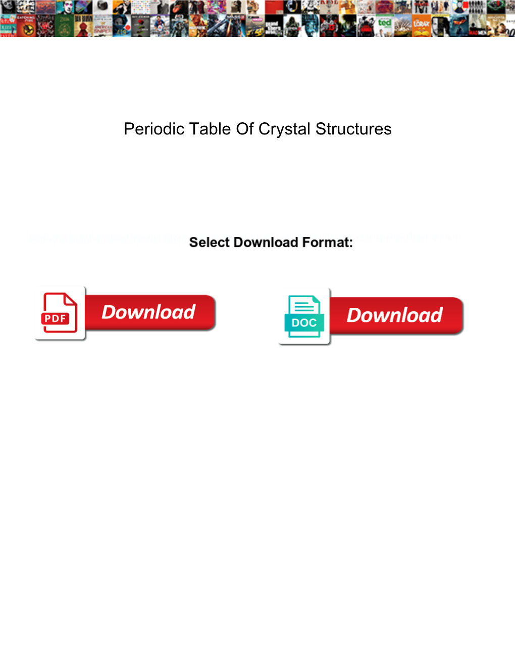 Periodic Table of Crystal Structures