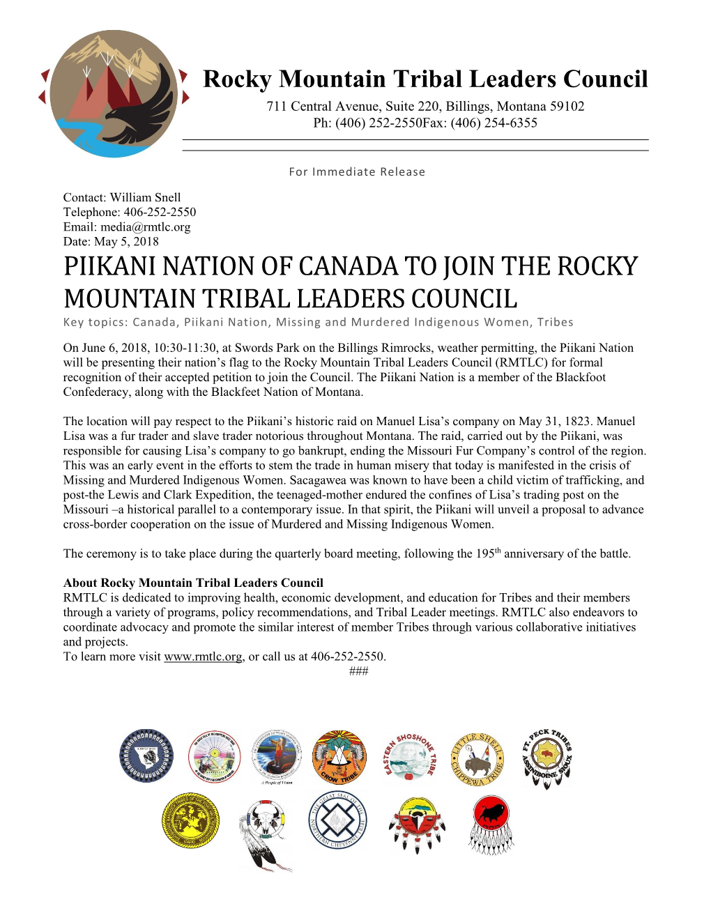 Piikani Flag Press Release