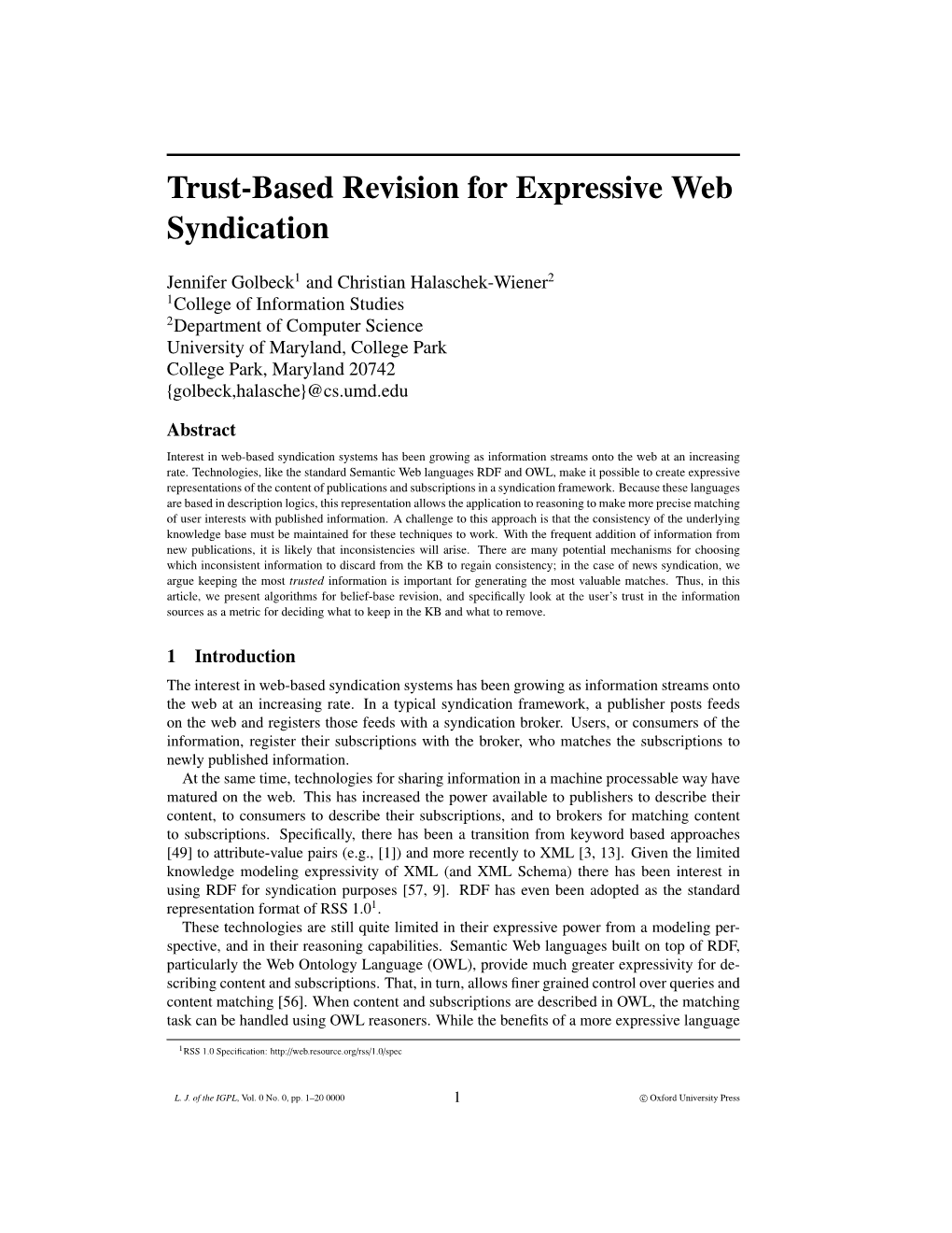 Trust-Based Revision for Expressive Web Syndication