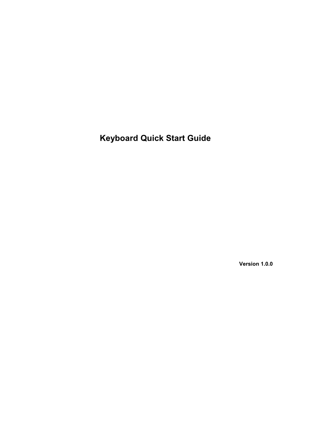 Keyboard Quick Start Guide