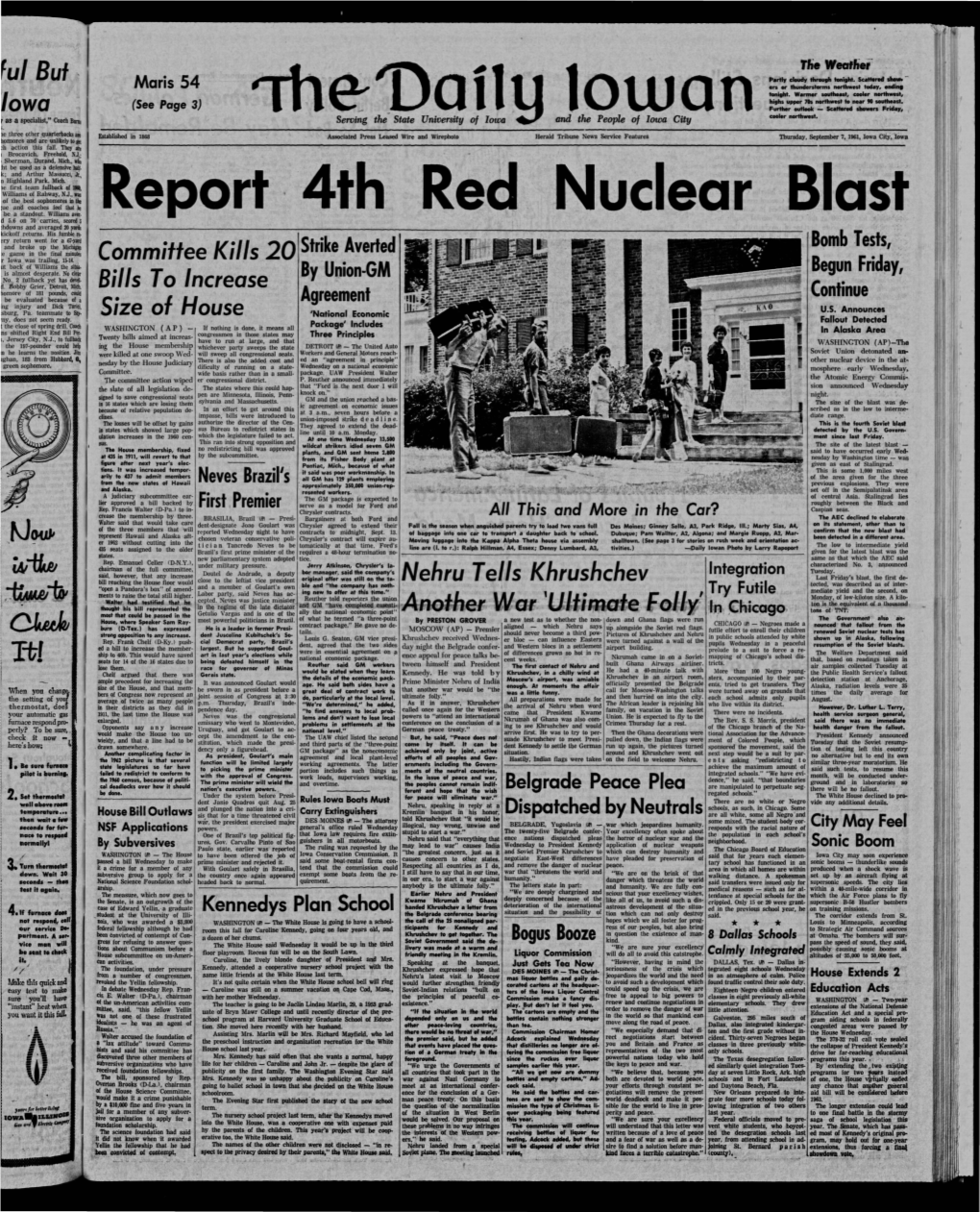 Daily Iowan (Iowa City, Iowa), 1961-09-07