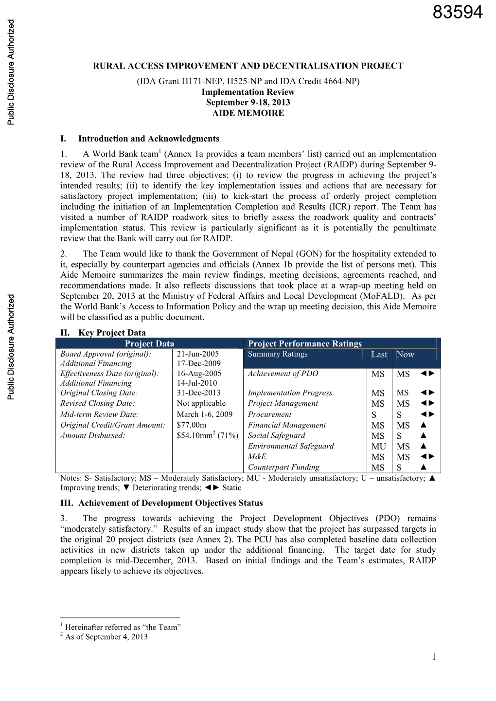 World Bank Document