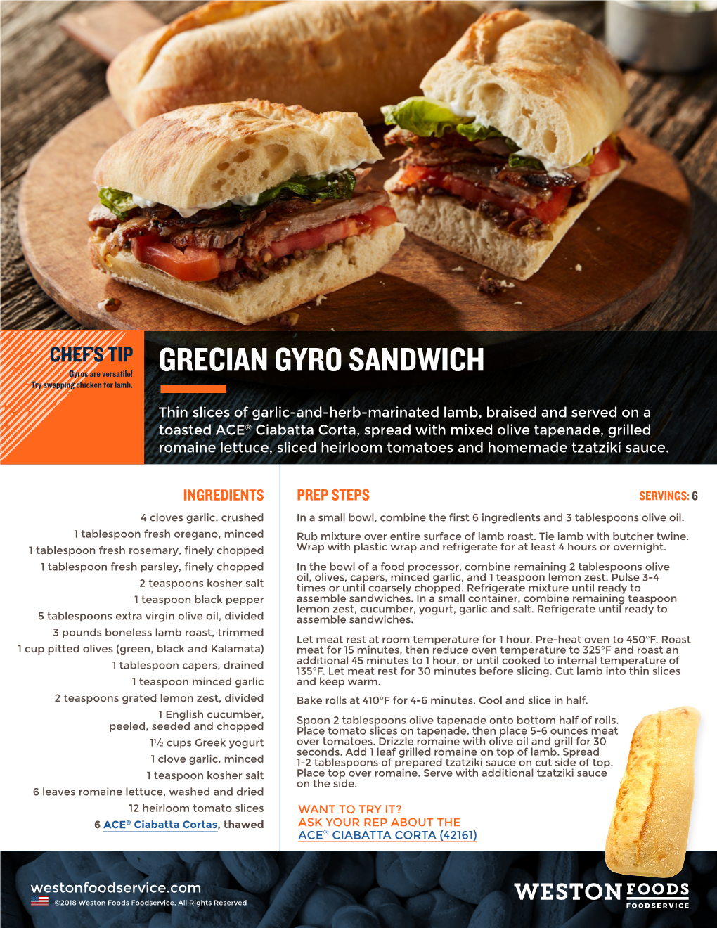 GRECIAN GYRO SANDWICH Try Swapping Chicken for Lamb