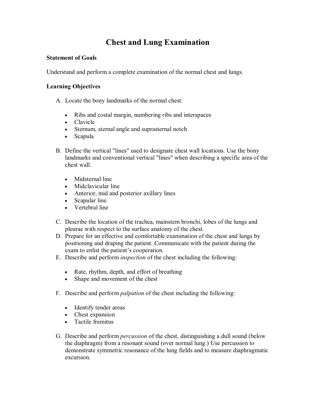 Chest and Lung Examination