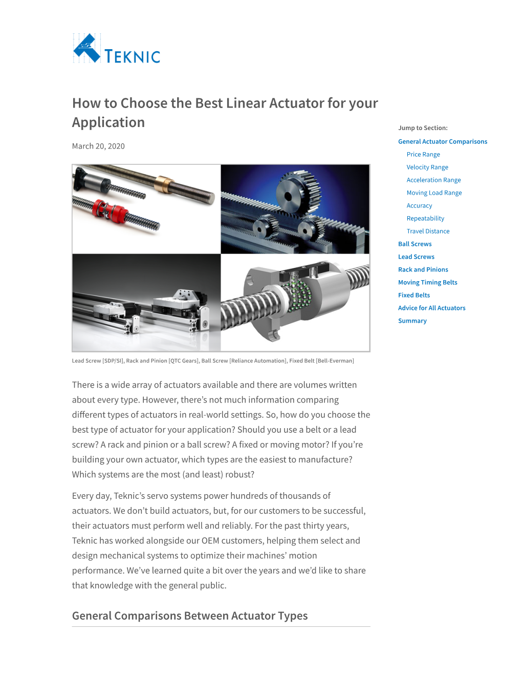 How to Choose the Best Linear Actuator for Your Application