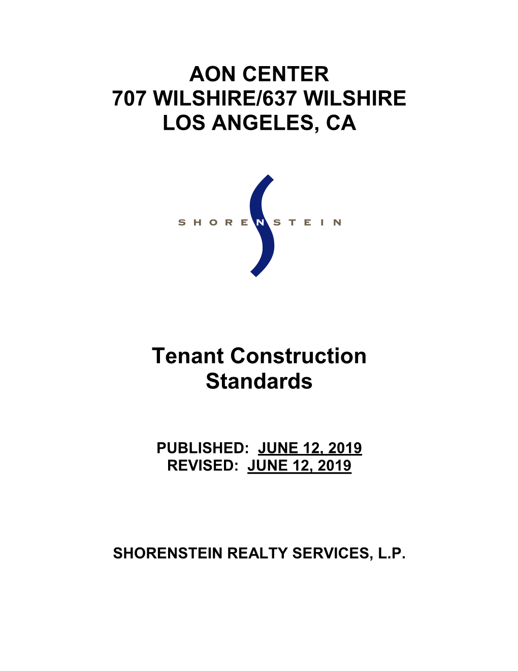 Tenant Construction Standards Template