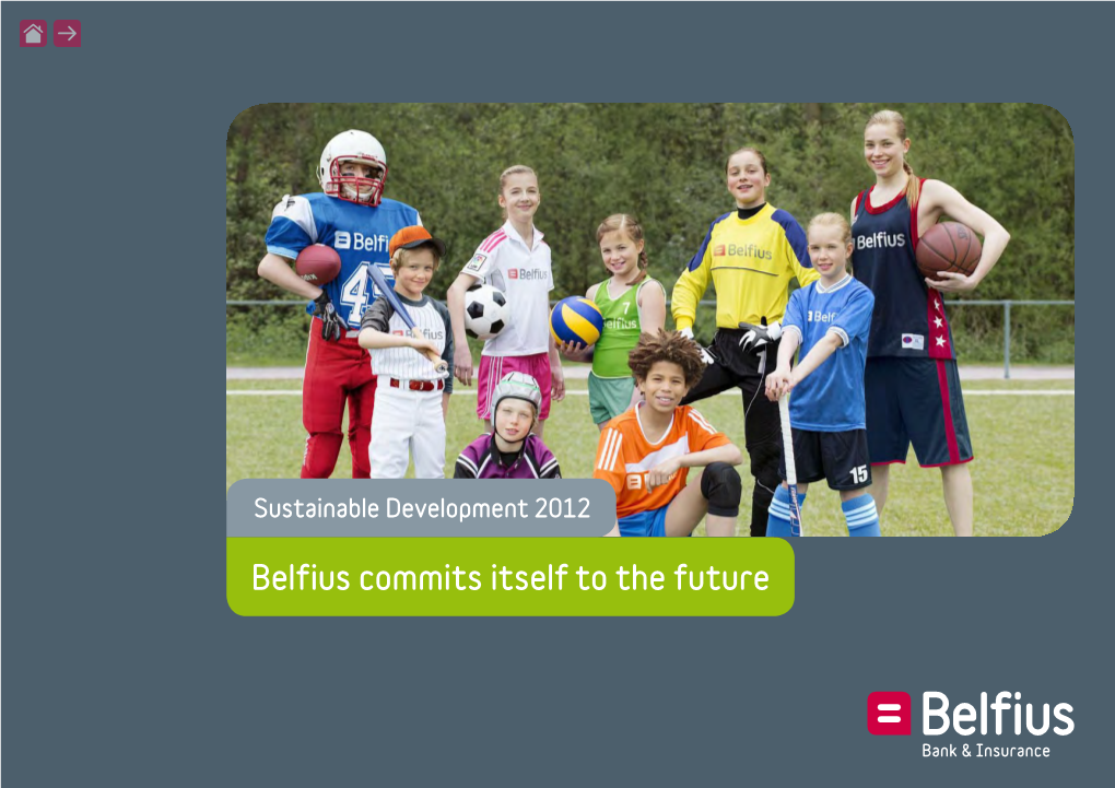 Belfius Commits Itself to the Future Verslag Duurzame Ontwikkelingverslag 2011 1 Table of Contents Our Social Commitment P
