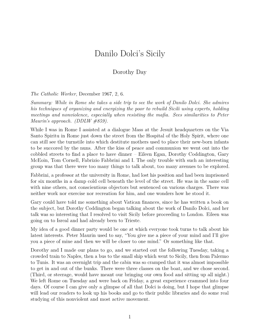 Danilo Dolci's Sicily