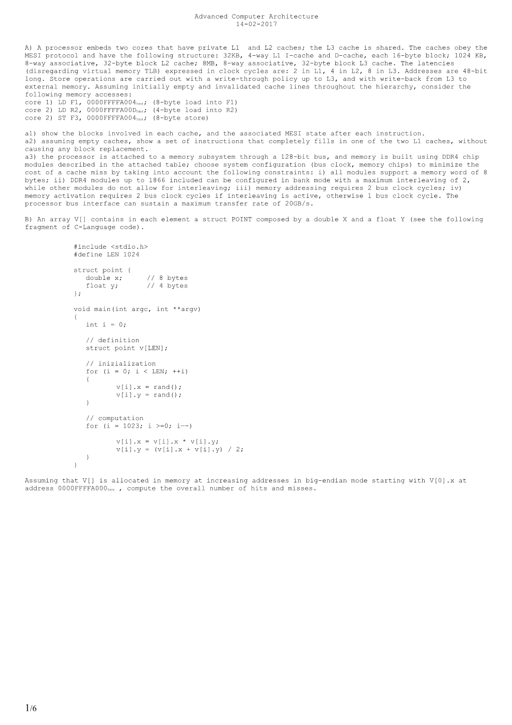 Advanced Computer Architecture 14-02-2017