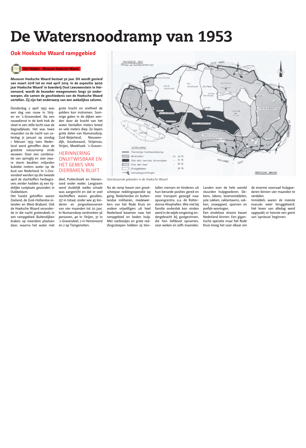De Watersnoodramp Van 1953 Ook Hoeksche Waard Rampgebied