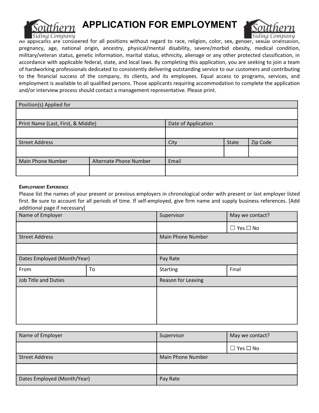 Application for Employment s82