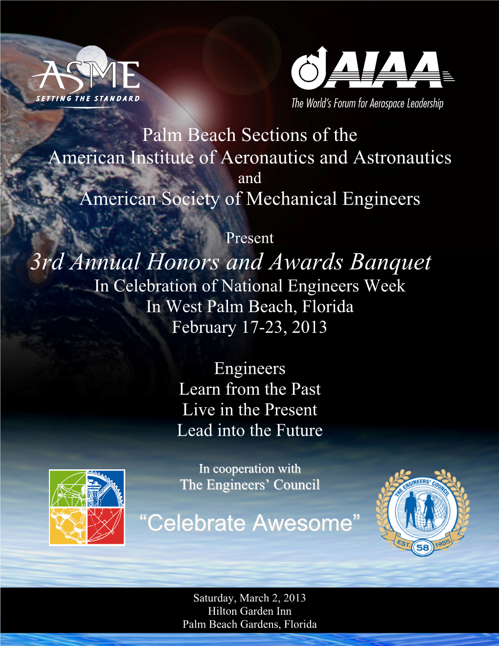 3Rd Annual Honors and Awards Banquet West Palm Beach, Florida March 2, 2013