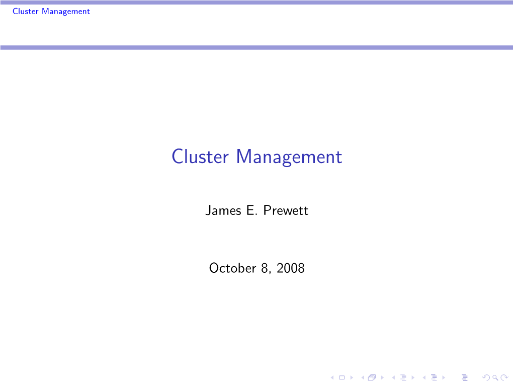 Cluster Management