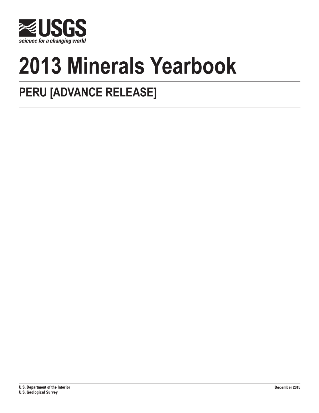 2013 Minerals Yearbook PERU [ADVANCE RELEASE]