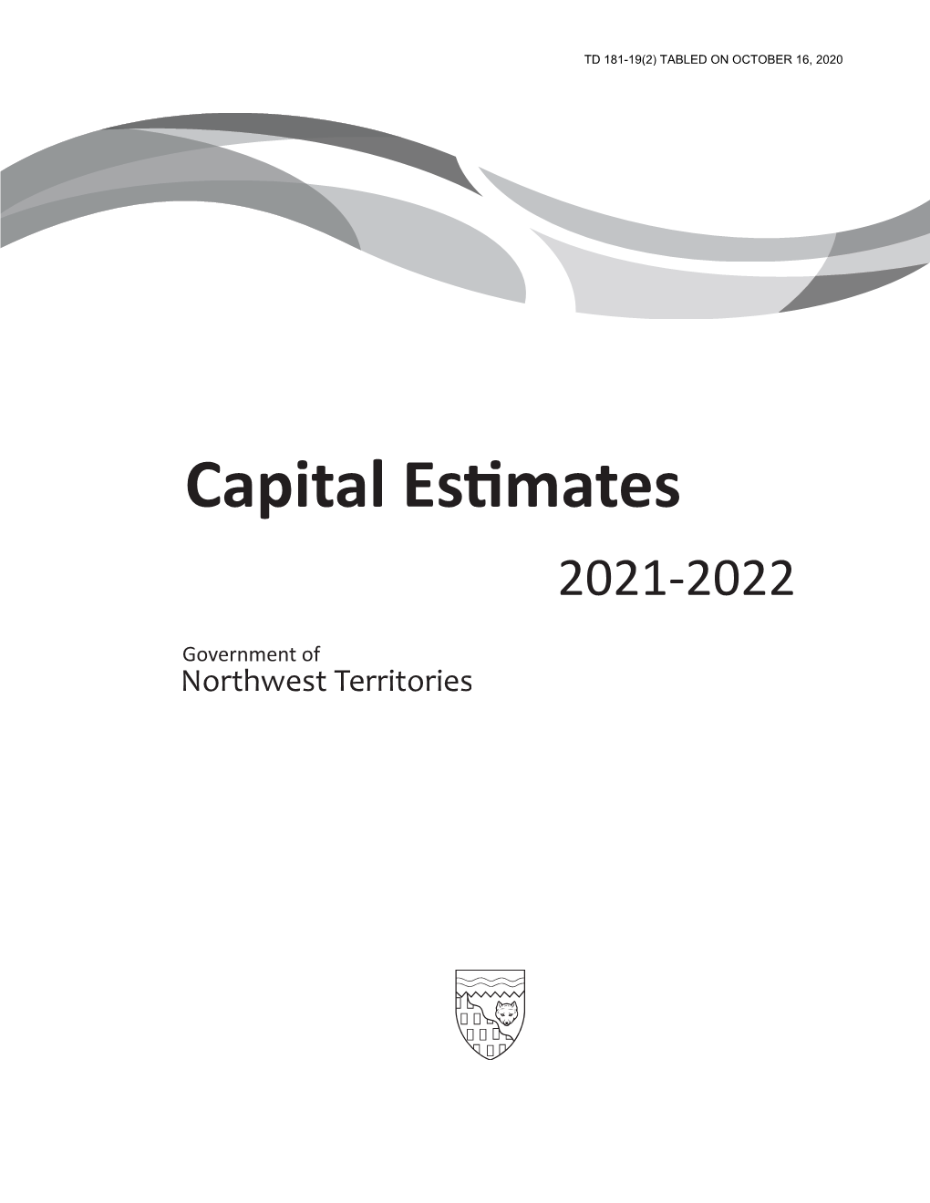 Capital Estimates 2021-2022 Northwest Territories