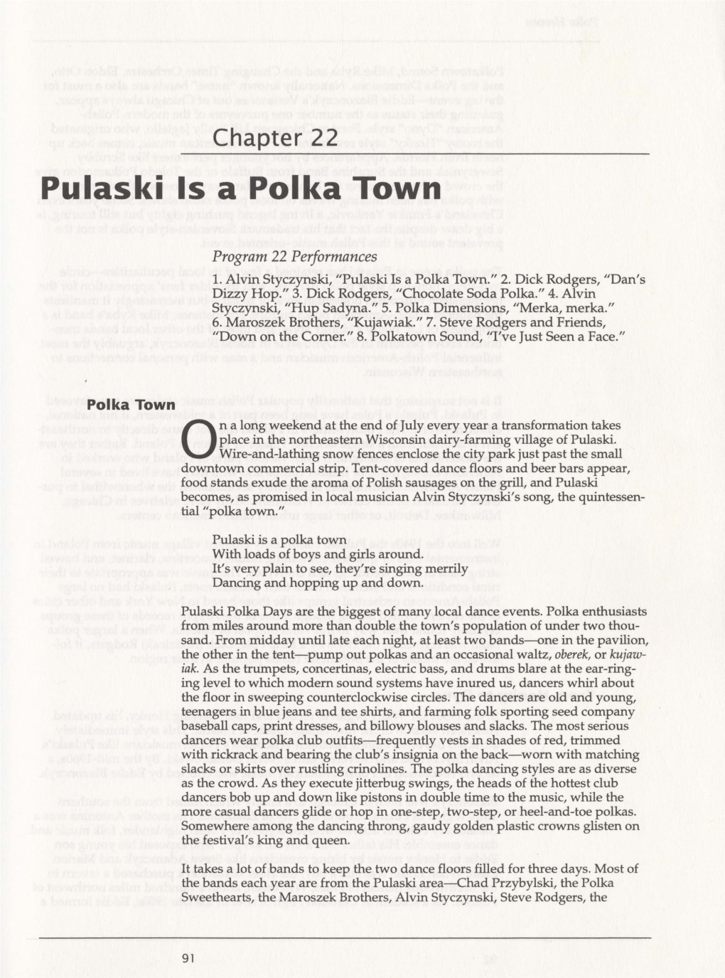 Pulaski Is a Polka Town