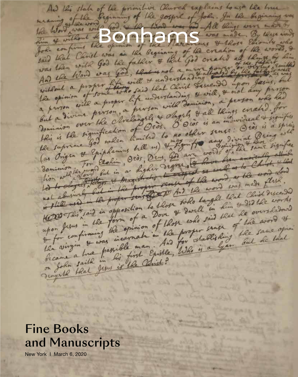 Fine Books and Manuscripts I New York I March 6, 2020 26073 Fine Books and Manuscripts New York I March 6, 2020