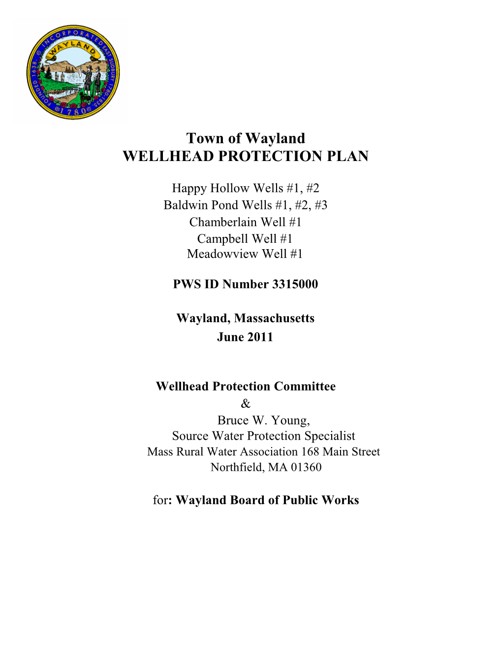 Town of Wayland WELLHEAD PROTECTION PLAN