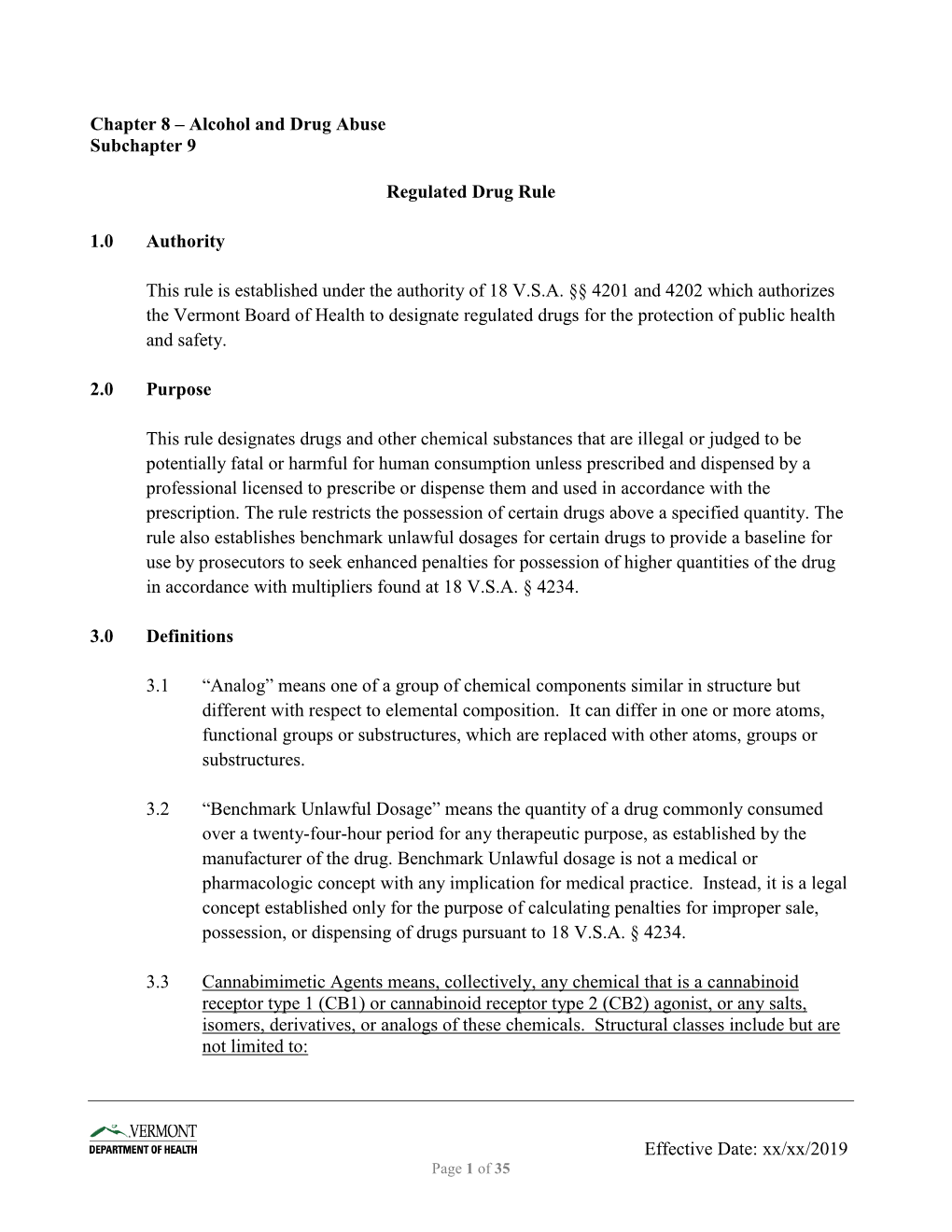 Alcohol and Drug Abuse Subchapter 9